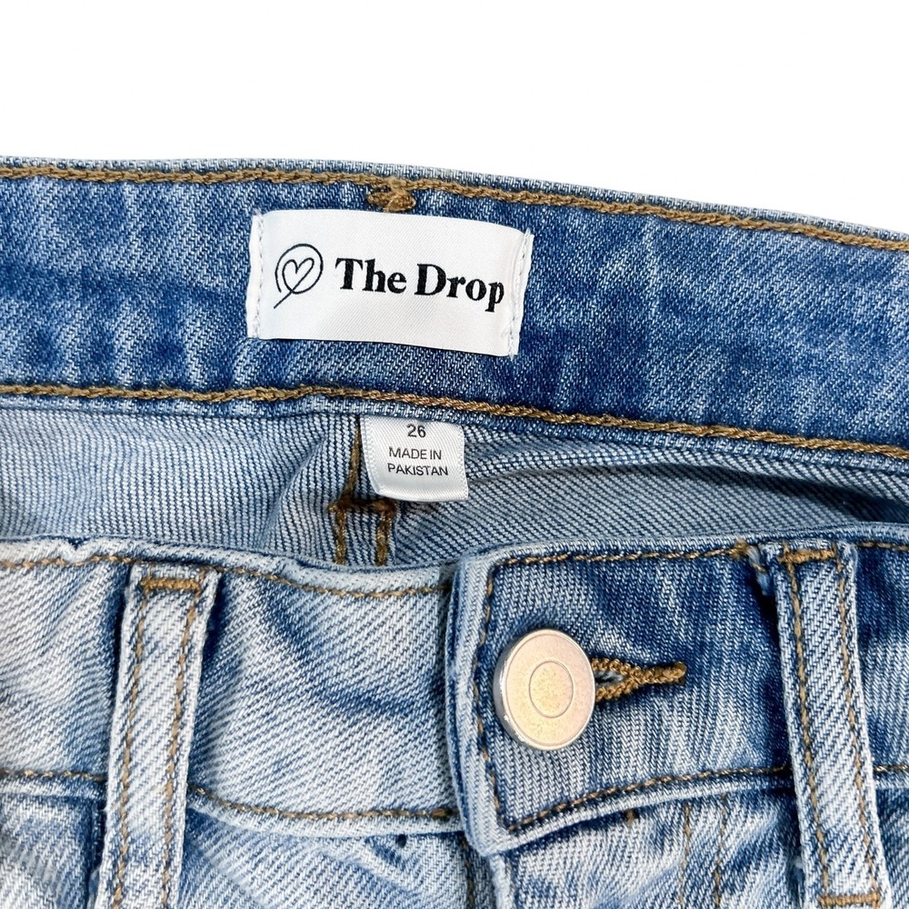 The Drop Jeans Size 26 Women's Frida Light Indigo Relaxed Wide Leg Raver Skater - Picture 4 of 12